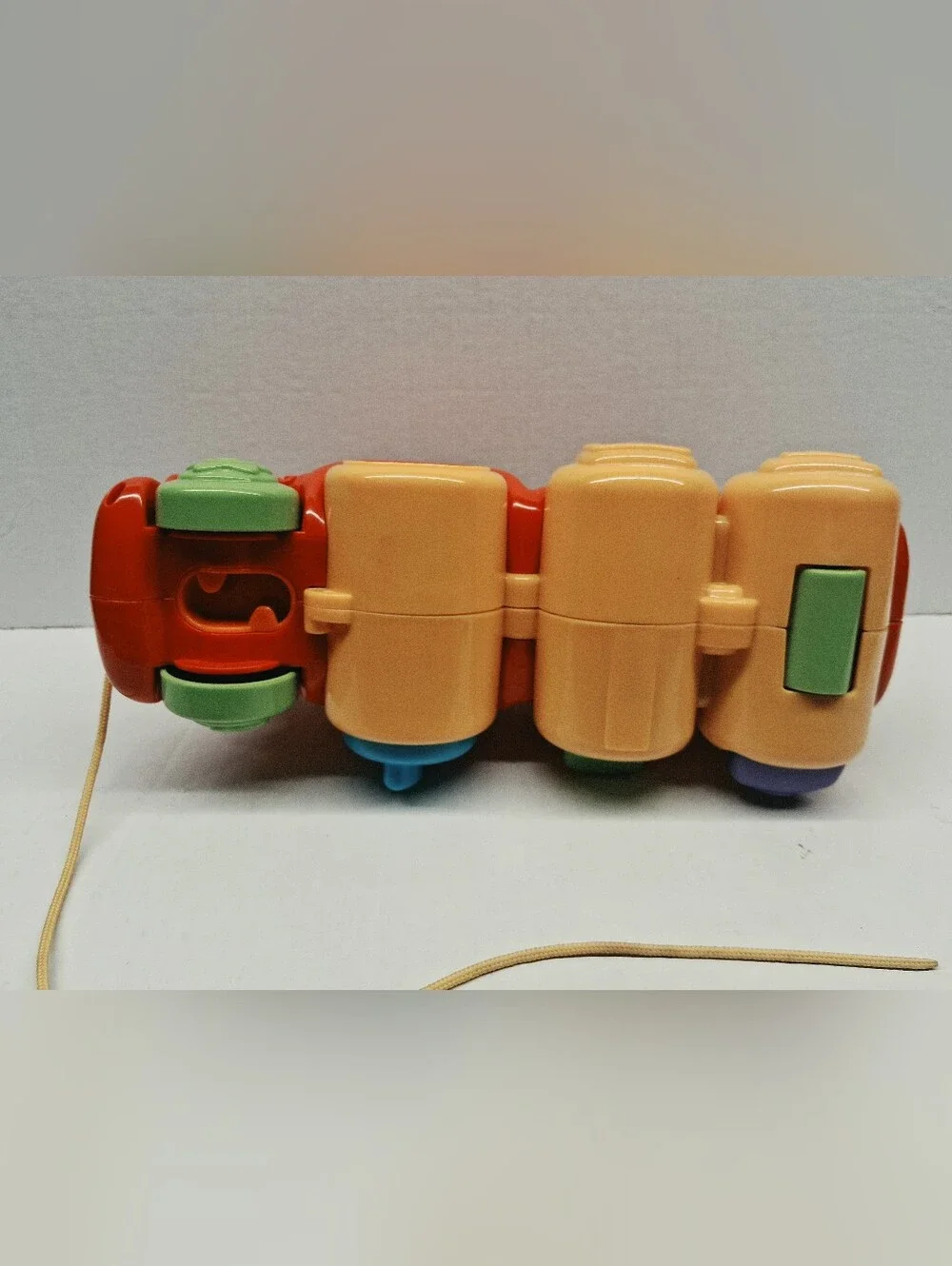 Red Pull-Along Animal Train Toy with Interactive Shapes
